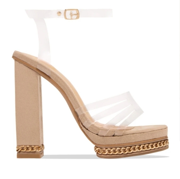 Platform Clear Strappy Heels - Picture 2 of 5